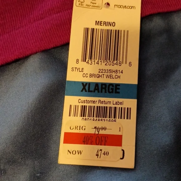 NWT Merino Charter Club woman's wool sweater XL - Picture 2 of 4